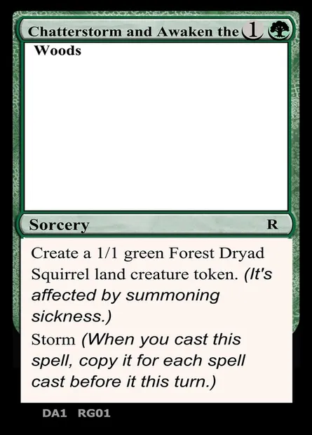 Chatterstorm and Awaken the Woods, carte Magic UNK RG01a — extension Unknown Event