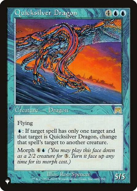 Quicksilver Dragon, Magic card PLST ONS-103 — The List set