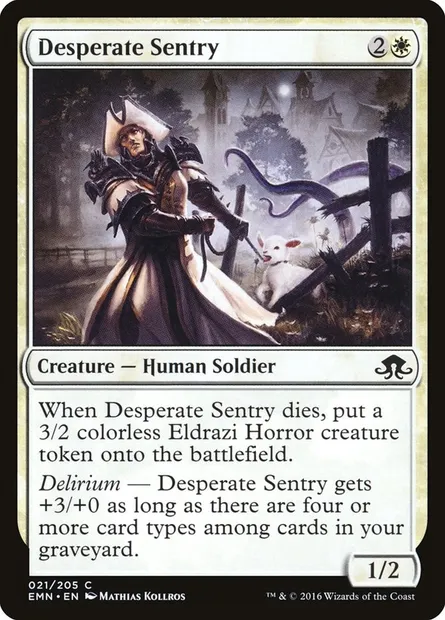 Desperate Sentry, Magic card EMN 21 — Eldritch Moon set