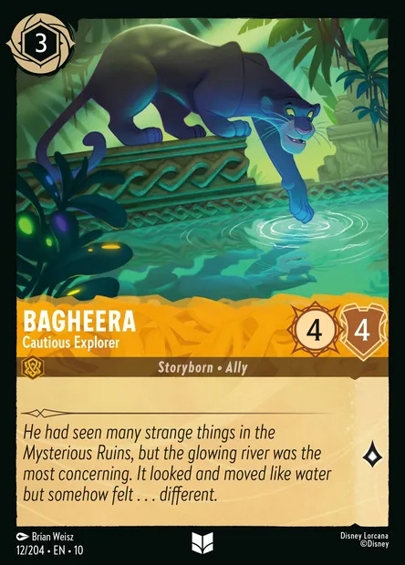 Bagheera - Cautious Explorer, Disney Lorcana card CH10-012 — Whispers in the Well set