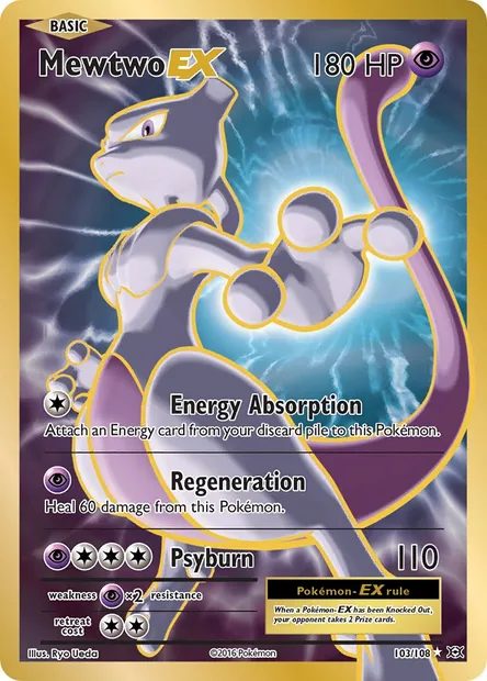 Mewtwo EX, Pokémon card EVO 103 — Evolutions set