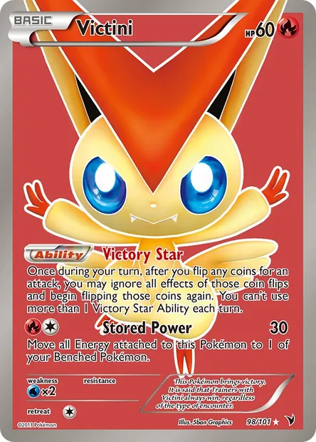 Victini, Pokémon card NVI 98 — Noble Victories set
