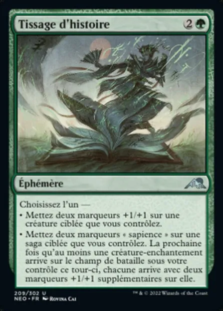 Tissage d'histoire, carte Magic NEO 209 — extension Kamigawa: La Dynastie Néon