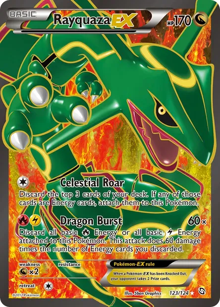 Rayquaza-EX, Pokémon card DRX 123 — Dragons Exalted set