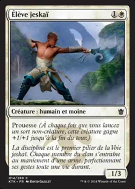Élève jeskaï, carte Magic KTK 14 — extension Les Khans de Tarkir