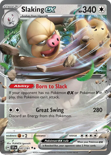 Slaking ex, Pokémon card SSP 147 — Surging Sparks set