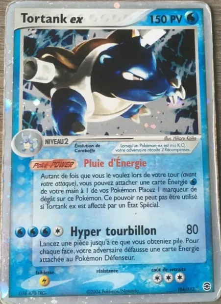 Tortank ex, carte Pokémon RG 104 — extension EX Rouge Feu & Vert Feuille