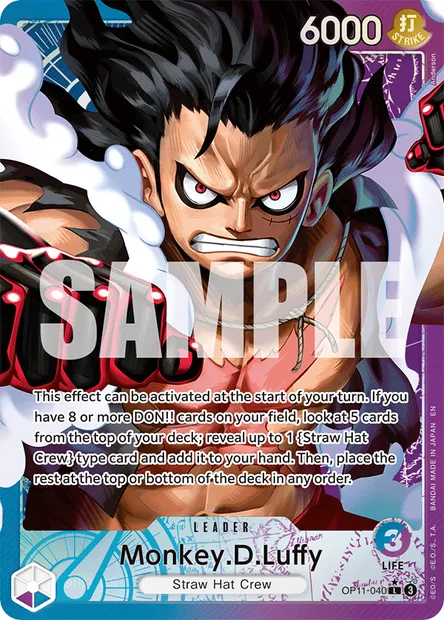 Monkey.D.Luffy, One Piece card OP11-040 — A FIST OF DIVINE SPEED set