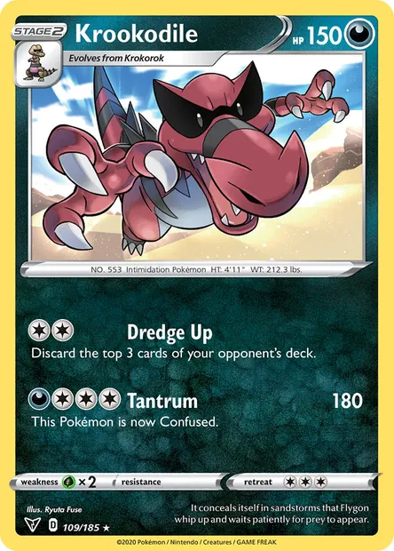 Krookodile, Pokémon card VIV 109 — Vivid Voltage set