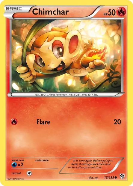 Chimchar, Pokémon card PLS 15 — Plasma Storm set