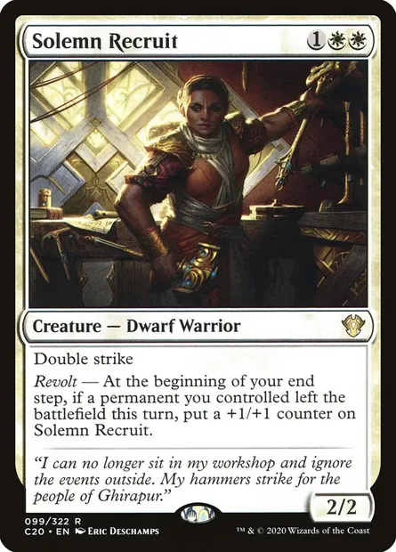 Solemn Recruit, Magic card C20 99 — Commander 2020 set