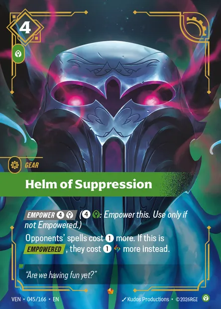 Helm of Suppression, carte Riftbound VEN 045 — extension Vendetta