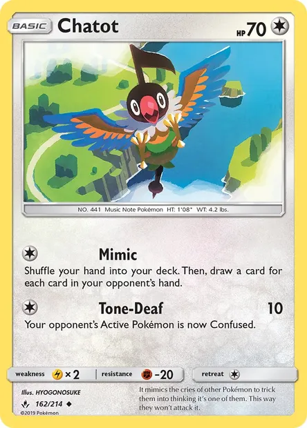Chatot, Pokémon card UNB 162 — Unbroken Bonds set
