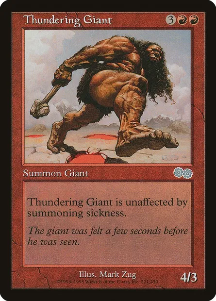 Thundering Giant, Magic card USG 221 — Urza's Saga set