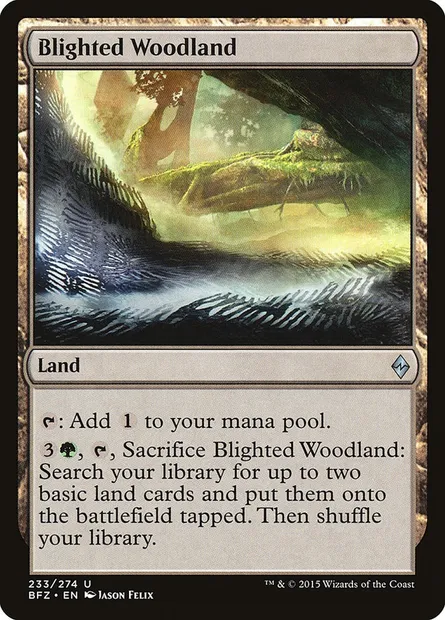 Blighted Woodland, Magic card BFZ 233 — Battle for Zendikar set
