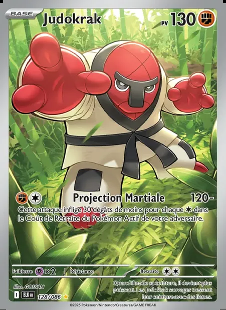 Judokrak, carte Pokémon BLK 128 — extension Foudre Noire