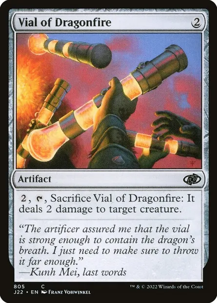 Vial of Dragonfire, Magic card J22 805 — Jumpstart 2022 set