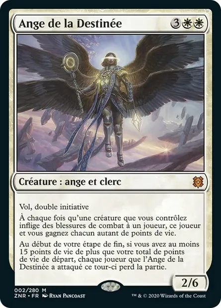 Ange de la Destinée, carte Magic ZNR 2 — extension Renaissance de Zendikar
