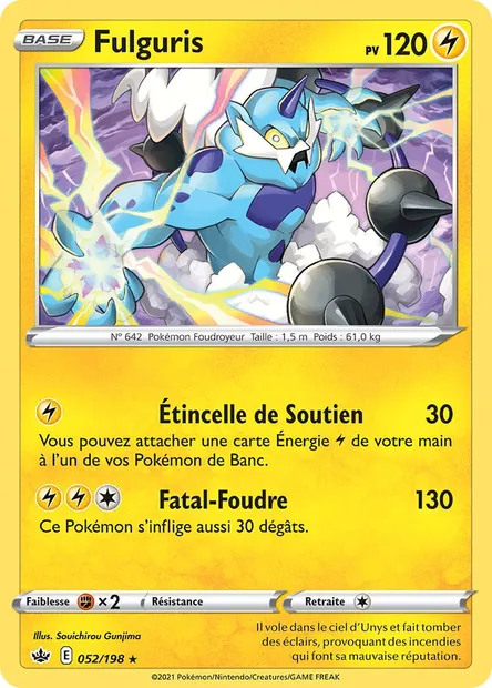 Fulguris, carte Pokémon CRE 52 — extension Règne de Glace