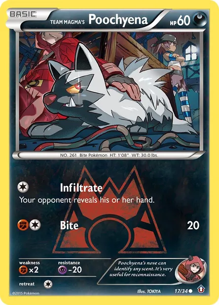 Team Magma's Poochyena, Pokémon card DCR 17 — Double Crisis set