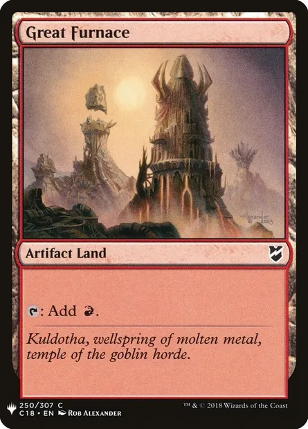 Great Furnace, Magic card PLST C18-250 — The List set