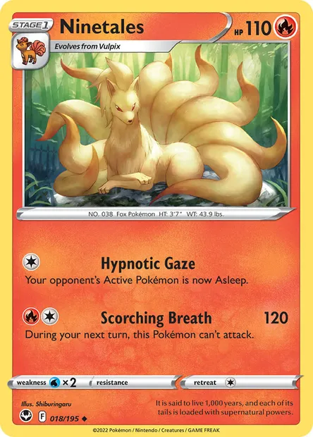 Ninetales, Pokémon card SIT 018 — Silver Tempest set