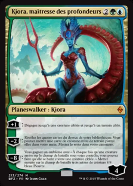 Kiora, maîtresse des profondeurs, carte Magic BFZ 213 — extension La bataille de Zendikar