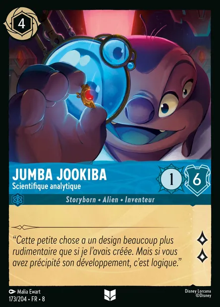 Jumba Jookiba - Scientifique analytique, carte Disney Lorcana CH8-173 — extension Le Règne de Jafar