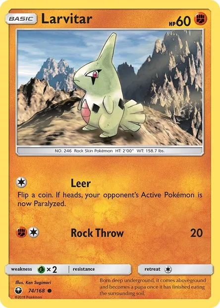 Larvitar, Pokémon card CES 74 — Celestial Storm set