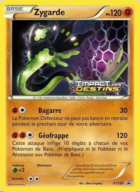 Zygarde, carte Pokémon XY 129 — extension Promo XY