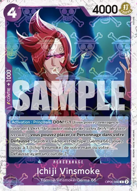 Ichiji Vinsmoke, carte One Piece OP06-060 — extension ONE PIECE CARD THE BEST