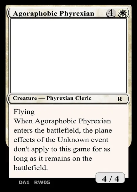 Agoraphobic Phyrexian, carte Magic UNK RW05a — extension Unknown Event