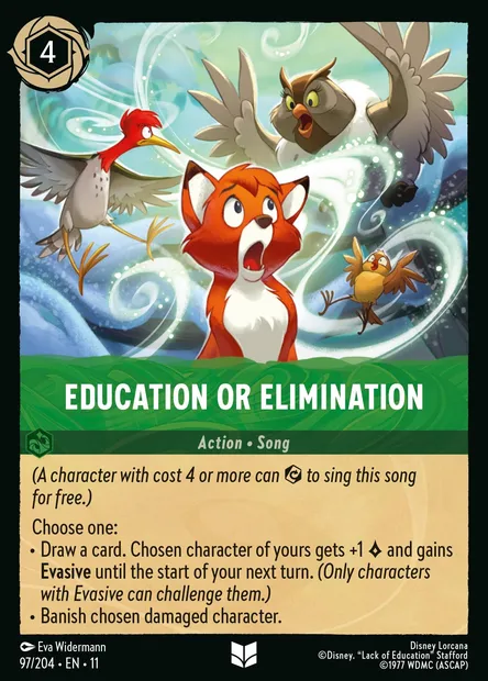 Education or Elimination, Disney Lorcana card CH11-097 — Winterspell set