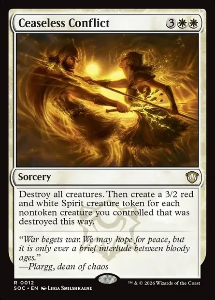 Ceaseless Conflict, Magic card SOC 12 — Secrets of Strixhaven Commander set