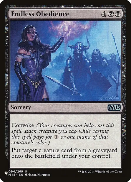 Obéissance perpétuelle, carte Magic PLST M15-94 — extension The List