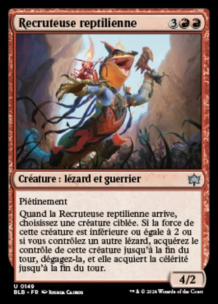 Recruteuse reptilienne, carte Magic BLB 149 — extension Bloomburrow