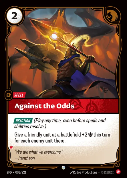 Against the Odds, Riftbound card SFD 001 — Spiritforged set