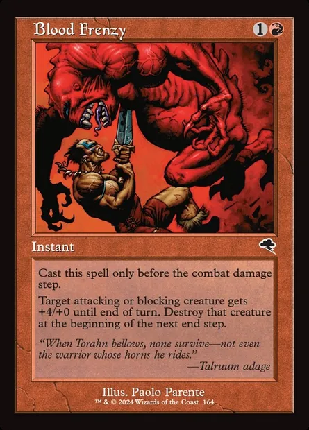 Frénésie sanguinaire, carte Magic PLST TMP-164 — extension The List