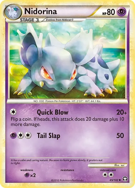 Nidorina, Pokémon card TM 45 — Triumphant set
