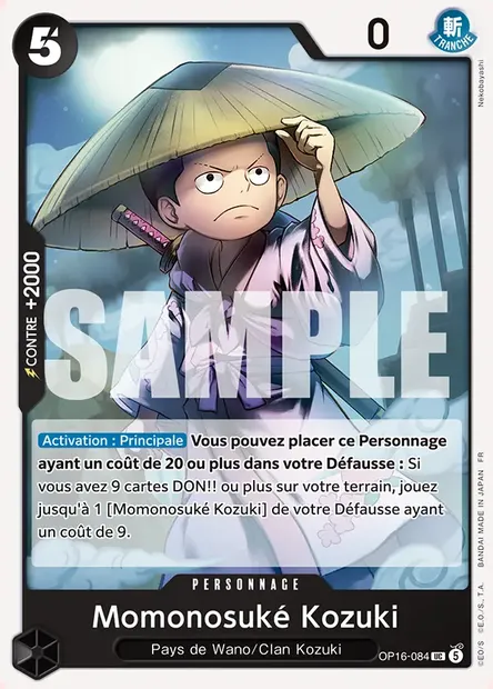 Momonosuké Kozuki, carte One Piece OP16-084 — extension L'HEURE DE LA BATAILLE DÉCISIVE