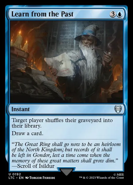 Learn from the Past, Magic card LTC 192 — Tales of Middle-earth Commander set