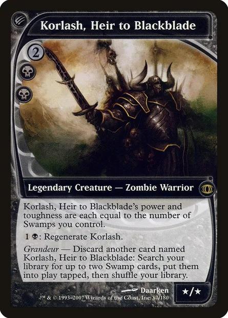 Korlash, Heir to Blackblade, Magic card FUT 87 — Future Sight set