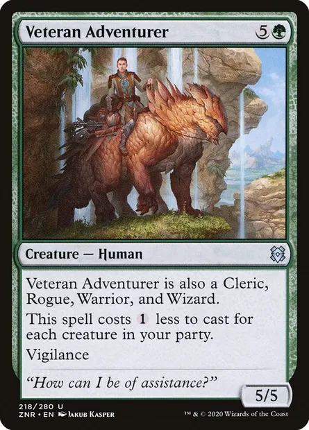 Veteran Adventurer, Magic card ZNR 218 — Zendikar Rising set