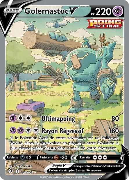 Golemastoc V, carte Pokémon EVS 182 — extension Évolution Céleste