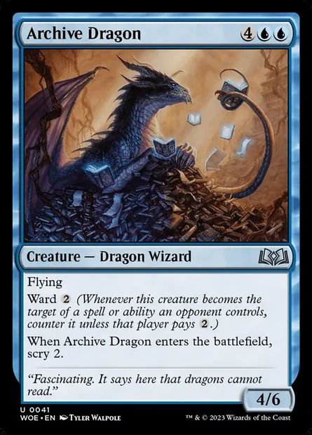 Archive Dragon, Magic card WOE 41 — Wilds of Eldraine set
