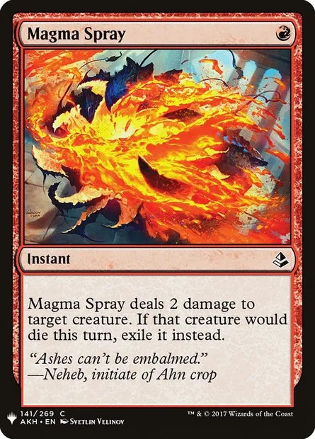 Magma Spray, Magic card PLST AKH-141 — The List set