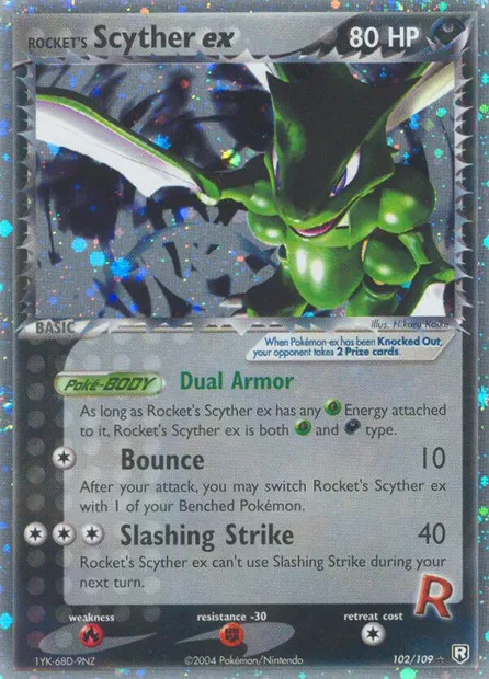 Rocket's Scyther ex, Pokémon card TRR 102 — Team Rocket Returns set