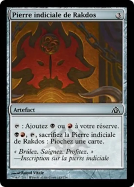 Pierre indiciale de Rakdos, carte Magic DGM 143 — extension Le labyrinthe du dragon