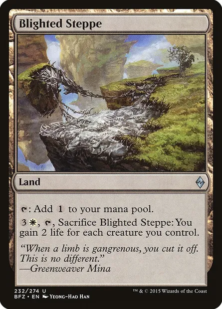 Blighted Steppe, Magic card BFZ 232 — Battle for Zendikar set