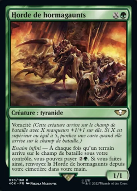 Horde de hormagaunts, carte Magic 40K 93 — extension Warhammer 40,000 Commander